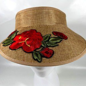 Womens rose pattern sun visor hat